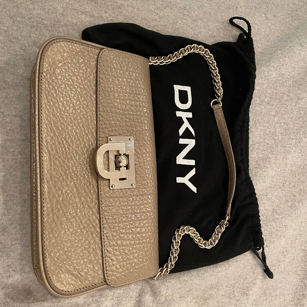 DKNY Beekman French Grain Leather Shoulder Bag / Clutch